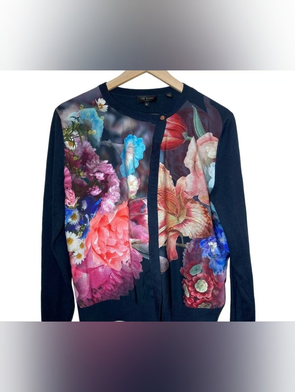 Ted Baker navy floral cardigan